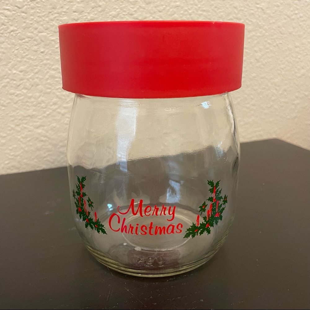 Carlton Glass “Merry Christmas” Canister